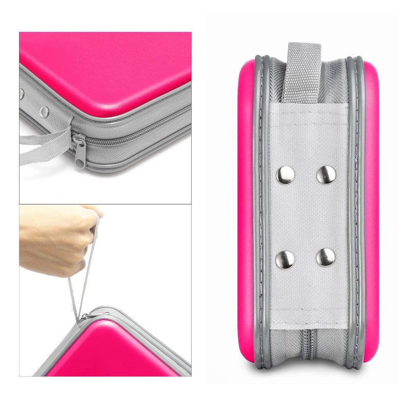 Siveit CD Case, 40 Capacity CD/DVD Case Holders Wallet Hard Plastic DVD Disc Cases Storage Binder for Car Home Office Travel (Hot Pink) - Image 3